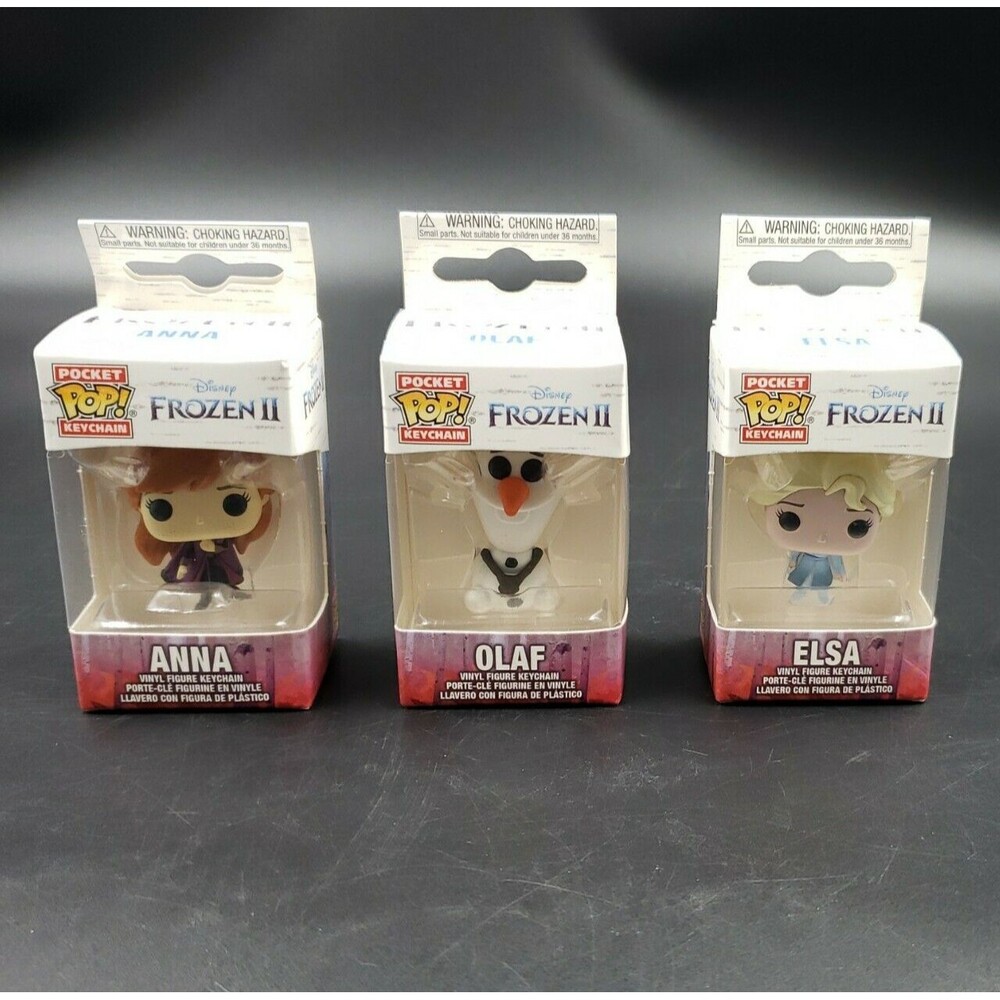 Funko Pop! Pocket Keychain Frozen II Olaf Elsa Anna Disney Vinyl Figure Set of 3